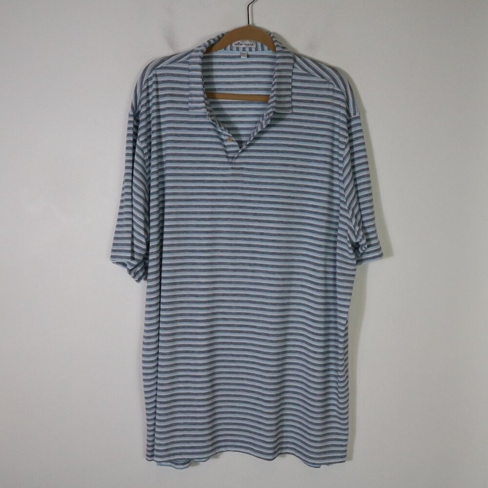 Peter Millar XXL Crown Sport Natural‎ Touch Dri Release Golf Performance Polo